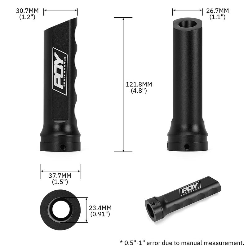 PQY Aluminum Handbrake Cover Hand Brake Sleeve Handle Protector Universal Black - Image 3